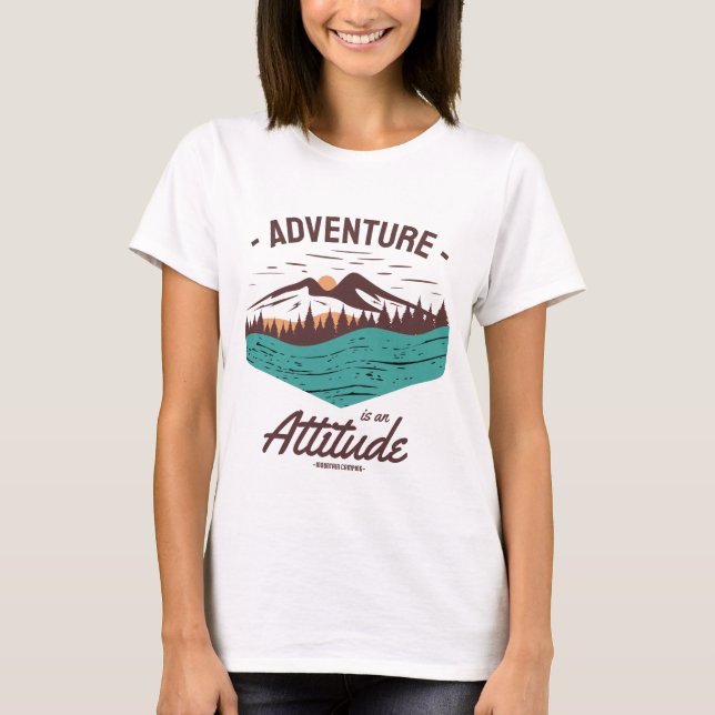 Äventyr är en Attitude Camping och Äventyr T Shirt (Framsida)