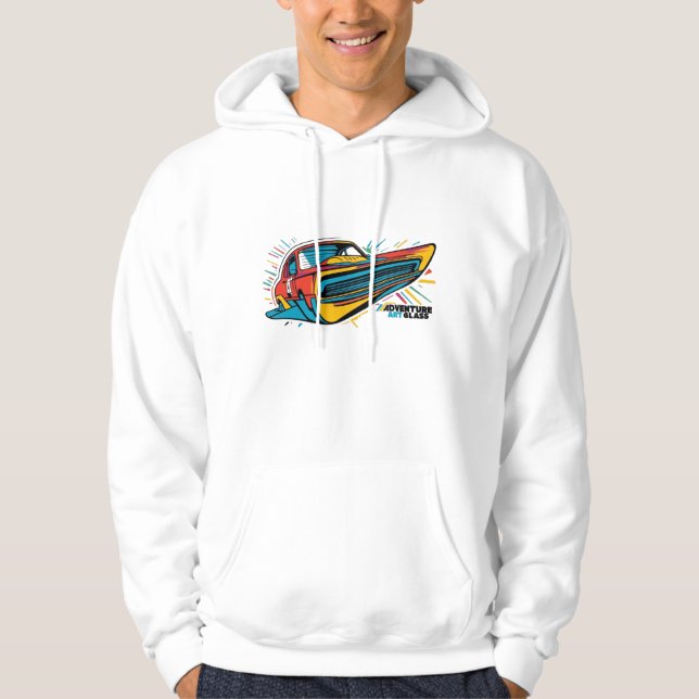 Äventyr Art Glass Vibrant Äventyr Car Hoodie (Framsida)