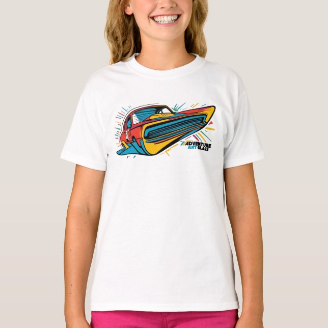 Äventyr Art Glass Vibrant Äventyr Car T Shirt (Framsida)