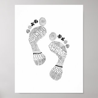 Äventyr Awaits Barefoot Poster