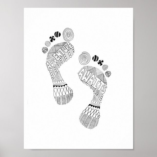 Äventyr Awaits Barefoot Poster (Framsidan)