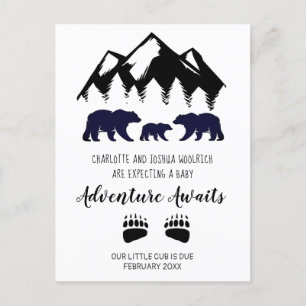 Äventyr Awaits Bears Gravid Announcement Posts Meddelande Vykort