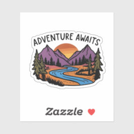 Äventyr Awaits - bergsscenen Klistermärken
