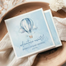 Äventyr Awaits! Blue Luftballong Baby Shower