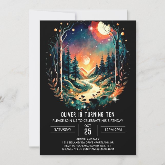 Äventyr Awaits Bohemian Birthday Inbjudningar (Framsida)