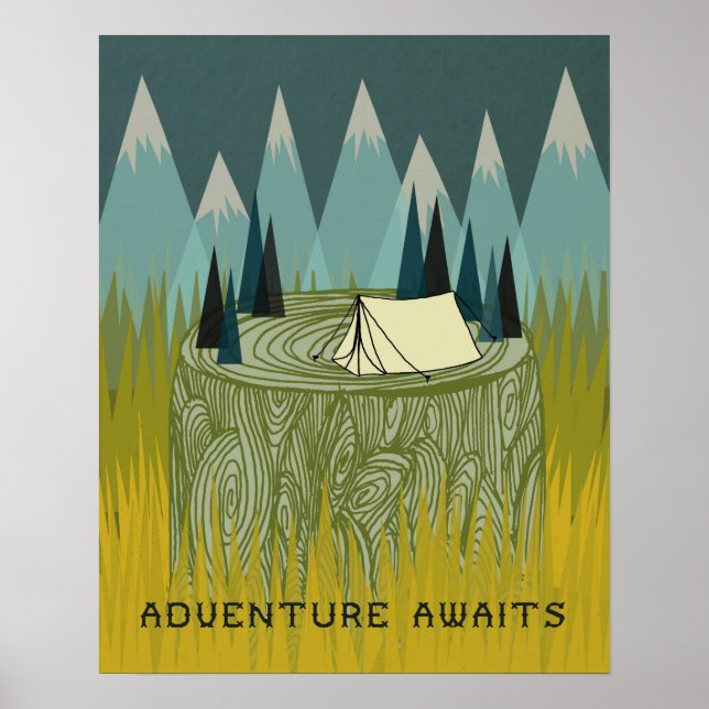 Äventyr Awaits - Boys Room Art Kids Design Poster (Framsidan)