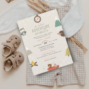 Äventyr Awaits Girl Woodland Rosa Baby Shower Inbjudningar