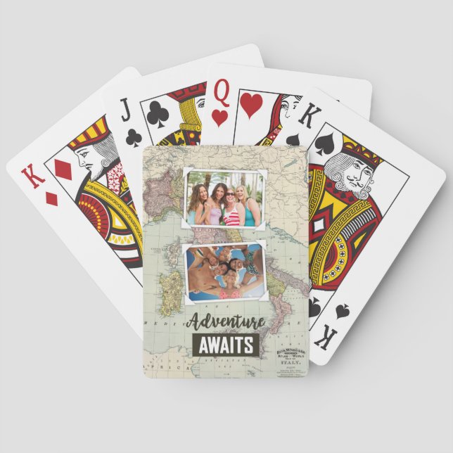 Äventyr Awaits Karta | Ladda upp egna foton Spel Kort (Baksidan)