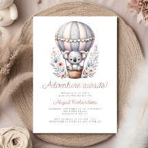 Äventyr Awaits Koala Bear Balloon Baby Shower