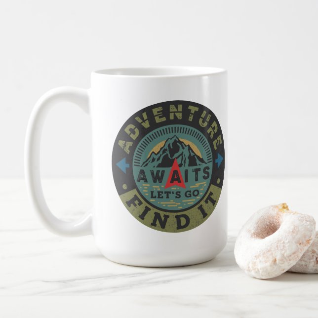 Äventyr Awaits - Låt oss hitta det Kaffemugg (Med munk)