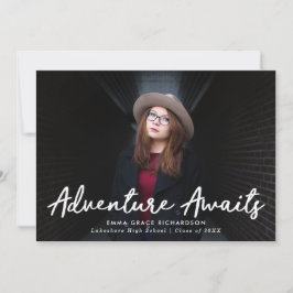 Äventyr Awaits Mint Grönt Photo Studenten Meddelande