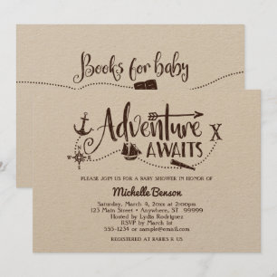 "Äventyr Awaits" Nautical Baby Shower-inbjudan Inbjudningar