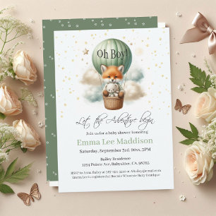 Äventyr Awaits Oh Boy Fox i Luftballong Inbjudningar