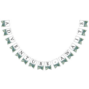 Äventyr Awaits rustika berg Vimplar