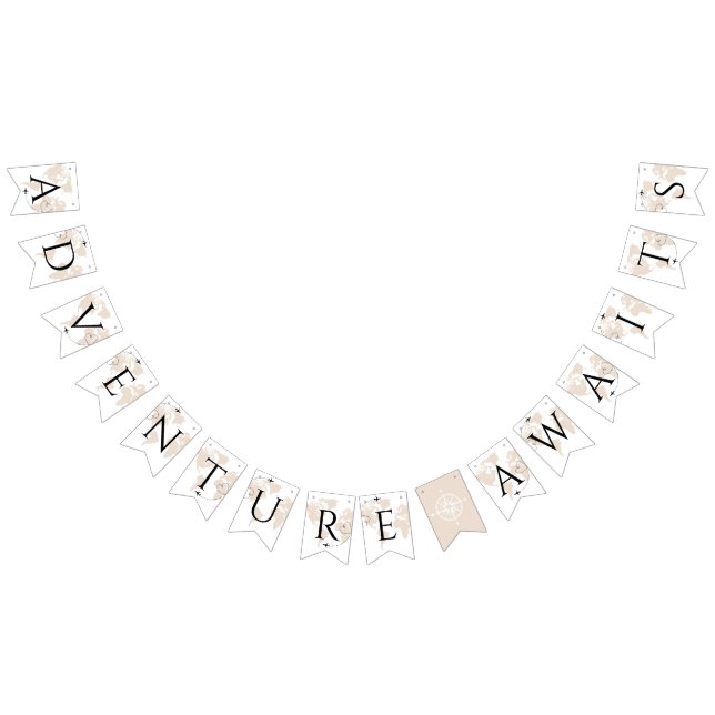 Äventyr Awaits TRAVEL världskarta studenten Vimplar (Alla)