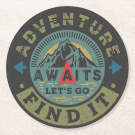 Äventyr Awaits Underlägg Papper Rund