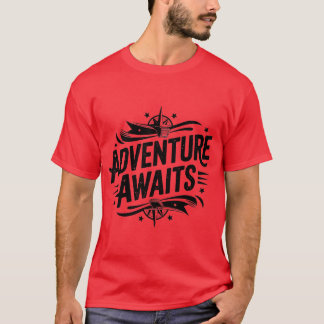 Äventyr Awaits Vintage Typography T Shirt