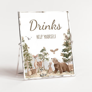 Äventyr Awaits Woodland Animals Drinks Poster