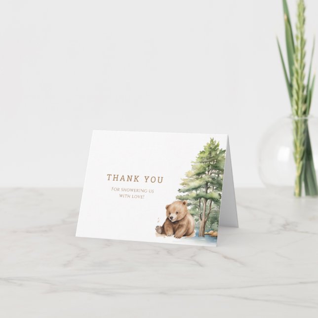 Äventyr Awaits Woodland Bear Shipping Tack Kort (Framsida)