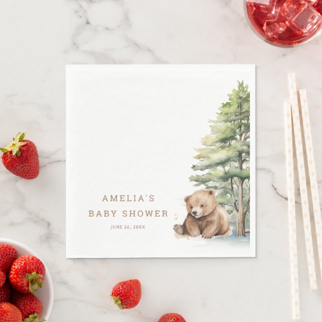 Äventyr Awaits Woodland Nalle Pappersservett (Insitu)