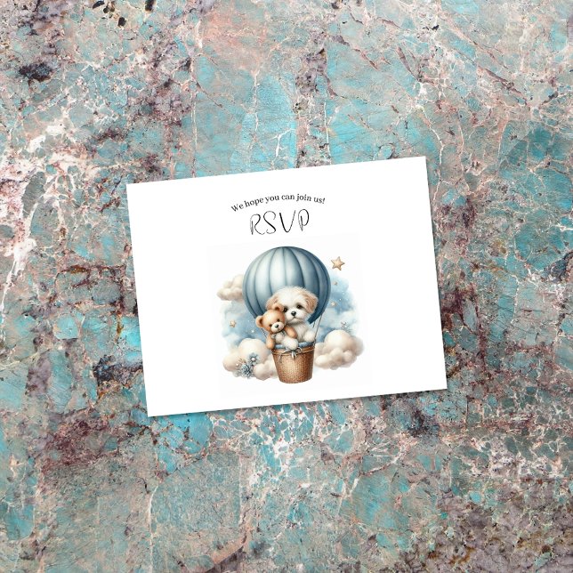 Äventyr Baby Shower Puppy Luftballong OSA Kort (Skapare uppladdad)