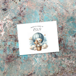 Äventyr Baby Shower Valp Varmt Luftballong RSVP OSA Kort