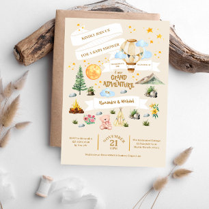 Äventyr Baby Shower Watercolor Träd Inbjudningar