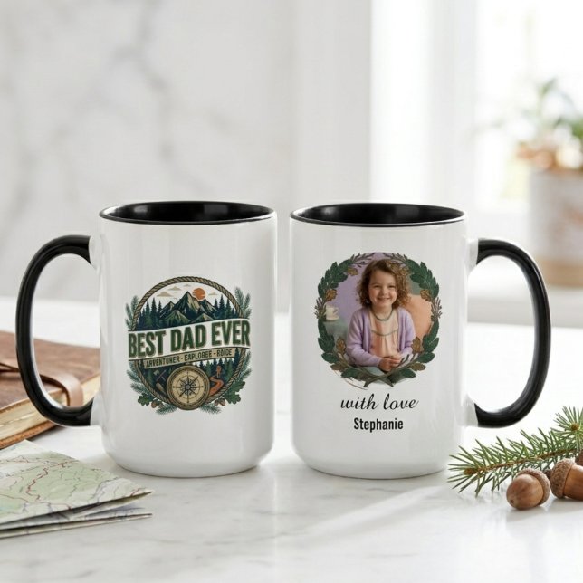 Äventyr Bästa pappa någonsin – Farsdagspresent Mugg (Best Dad Ever Fathers Day coffee mug)