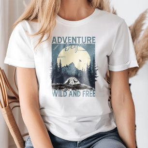 "Äventyr Begin" bergsmontenebeläggning med fullt l T Shirt