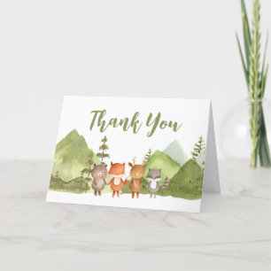 Äventyr Begin Forest Mountain Baby Shower Tack Kort