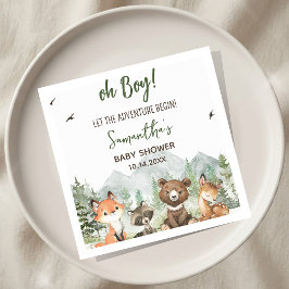Äventyr Begin Woodland Animals Baby Shower Pappersservett