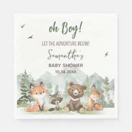Äventyr Begin Woodland Animals Baby Shower Pappersservett