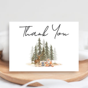 Äventyr Begin Woodland Animals Baby Shower Tack Kort