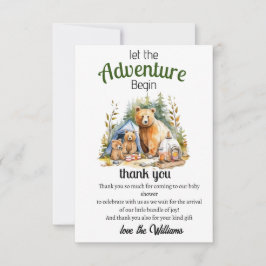 Äventyr Begin Woodland Baby Shower Tack Kort