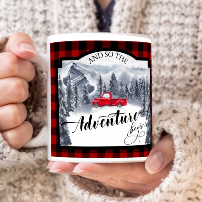 Äventyr Begins, Buffalo Play, Rustic Två-Tonad Mugg (Skapare uppladdad)