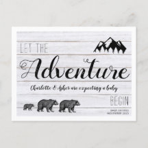 Äventyr Begins Rustic Woodland Bears Gravid