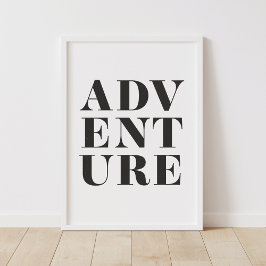 Äventyr Black and White Kids Room Decor Poster