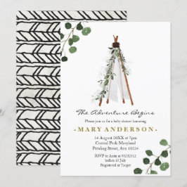 Äventyr BohoTeepee-inbjudan till babydusch Inbjudningar