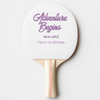 Äventyr börjar 1-årsdag namn datum enkel min pingisracket
