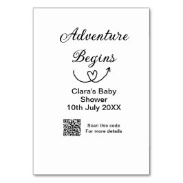 Äventyr börjar babydussskanning QR-kod hjärta si Bordsnummer