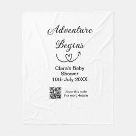 Äventyr börjar babydussskanning QR-kod hjärta si Fleecefilt