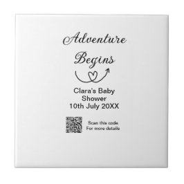 Äventyr börjar babydussskanning QR-kod hjärta si Kakelplatta