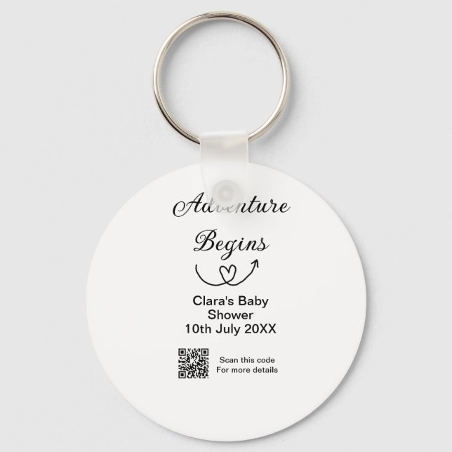 Äventyr börjar babydussskanning QR-kod hjärta si Nyckelring (Framsida)