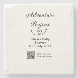 Äventyr börjar babydussskanning QR-kod hjärta si Stenunderlägg