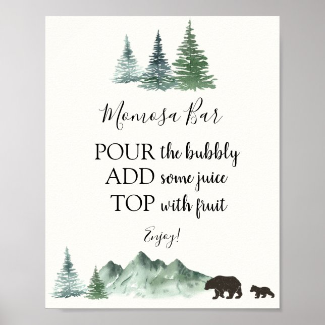 Äventyr börjar Bear Momosa Pub Drink-tecken Poster (Framsidan)