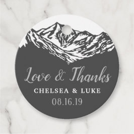 Äventyr börjar berget Grått Tack Gåvor Etiketter