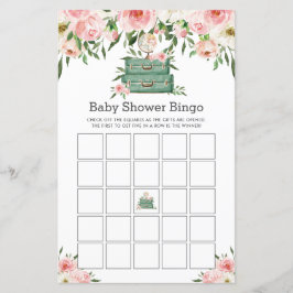 Äventyr börjar Blommigten Baby Shower Bingo Game