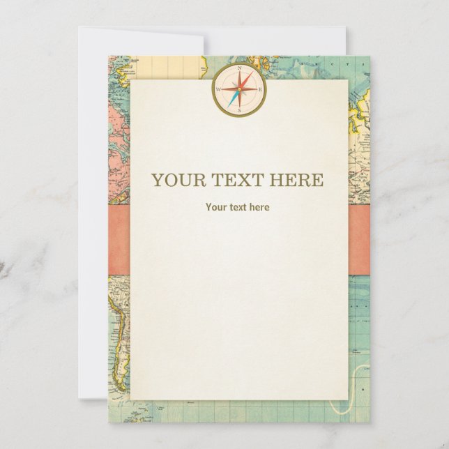 Äventyr börjar Bord-tecknet för babyduschkort Inbjudningar (Framsida)