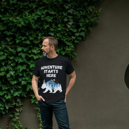 Äventyr börjar här med Silhouette Camping T Shirt