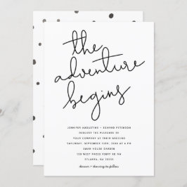 äventyr börjar i det moderna bröllop inbjudningar